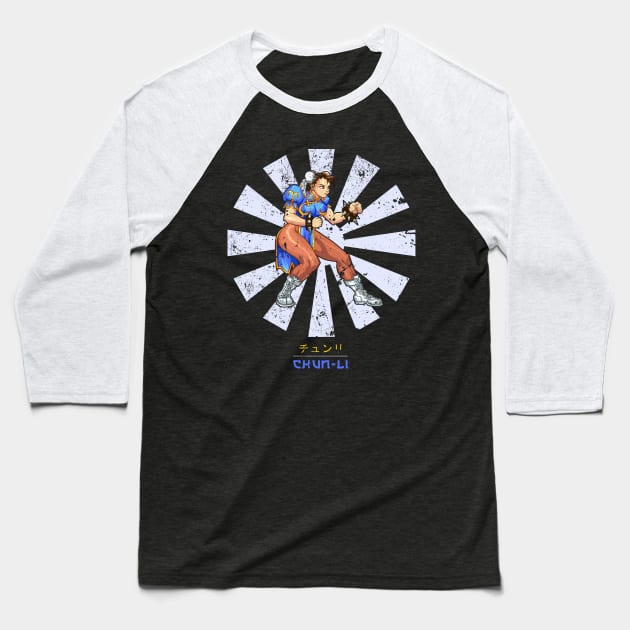 Street Fighter Chun Li Retro Japanese Baseball T-Shirt by Nova5